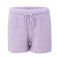 thumbnail image 4 of Baqcunre Womens Sweatpants Women'S Wear Winter Plush Home Wear Casual 3 Piece Pajamas Long Sleeved Shorts Sports Suit Womens Shorts Women'S Pants Purple 2 L, 4 of 8