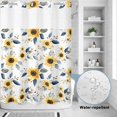 thumbnail image 2 of No Hook Shower Curtain, Sunflower Shower Curtains for Bathroom with See Through Top Window, Spring Floral Vintage Summer Botanical Waterproof & Washable Bath Curtain Stall 48"x72", 2 of 9