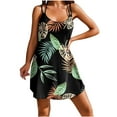 thumbnail image 2 of HAOTAGS Womens 2024 Summer Dresses Printed Casual Sleeveless Above Knee Loose Fit Dress Black Size 2XL, 2 of 7