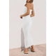 thumbnail image 4 of Vestido PRETTYGARDEN de Verano sin Mangas y Hombros Descubiertos Blanco M, 4 of 5