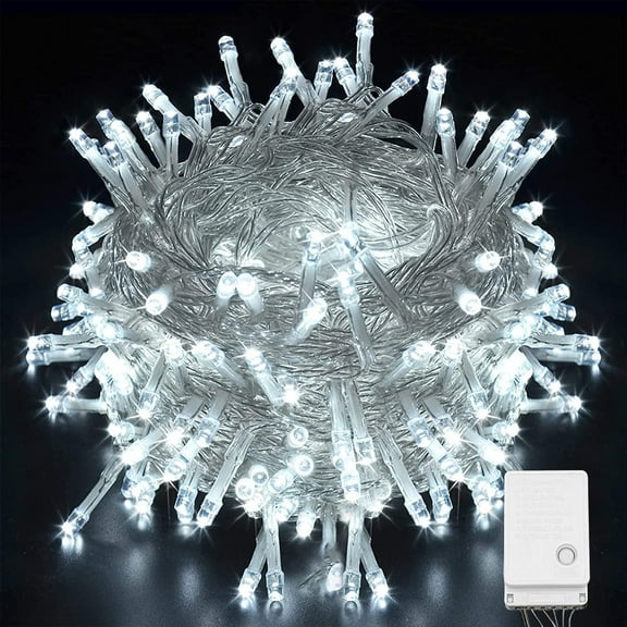 Viworld 2Pack Christmas Lights Plug in 33ft 100LEDs Decorative String Lights with 8 Modes Connectable Lighting Waterproof for Holiday Wedding Party Home, White