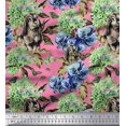 thumbnail image 1 of Soimoi Poly Georgette Fabric Rabbit,Lilac & Pansy Floral Fabric Prints By Yard 42 Inch Wide, 1 of 3