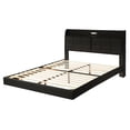 thumbnail image 4 of Miekor Furniture Queen Size Floating Bed Frame with Storage Headboard, Modern Upholstered Platform Bed with Touch Sensor Night Light and USB Charger, Black B3A989, 4 of 8