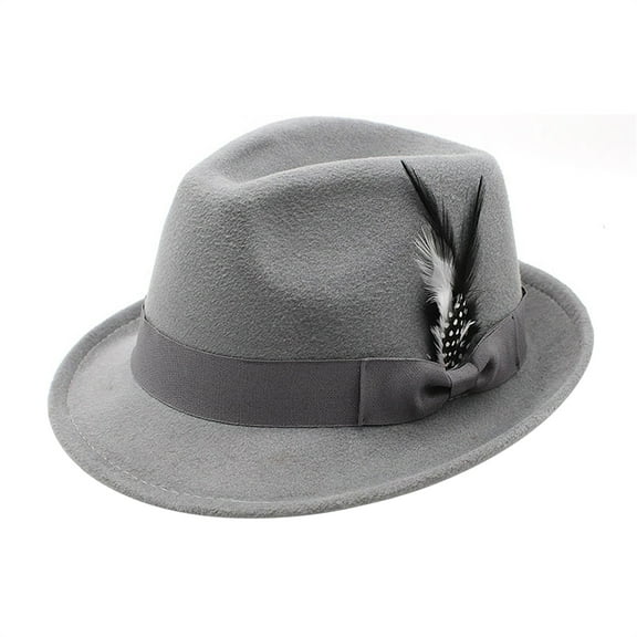 Avaner Fedora Hats for Men Women: Classic Panama Hat with Short Brim, Feather Hat with Feather - for Leisure Holiday