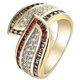 thumbnail image 1 of Peridot Garnet Gemstone Ring - Peridot Garnet Diamond Ring, 1 of 3