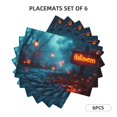 thumbnail image 3 of Placemats Set of 4 / 6, Halloween Way Home Placemats for Dining Table Indoor/Outdoors Heat Resistant Washable Placemats 18" x 12", 3 of 8