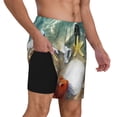 thumbnail image 2 of Rateoe Seashell On The Beach Pattern Men’s Swim Shorts with Compression Liner – Double-Layered Quick-Dry Swimwear, Comfortable & Stretchy Beach Shorts-XX-Large, 2 of 6