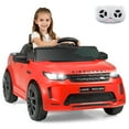 thumbnail image 1 of Costway Licensed Land Rover Kids Ride on Car with Remote Control, LED Lights, Music, Horn Red, 1 of 10
