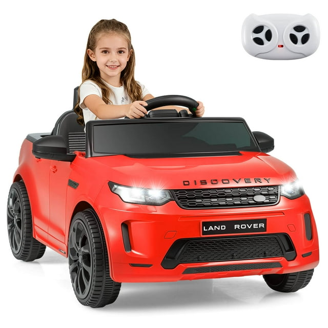 Costway Licensed Land Rover Kids Ride on Car with Remote Control, LED Lights, Music, Horn Red