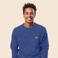 thumbnail image 4 of Dalix Pizza Embroidered Crewneck Fleece Sweatshirt Pullover Mens in Heather True Royal M Medium, 4 of 5