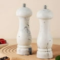 thumbnail image 2 of Salt & Pepper Grinder Set, Imitation Marble Refillable Mills, Easy-to-Use Manual Spice Grinders for Peppercorns 2Pcs, 2 of 7