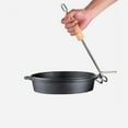 thumbnail image 3 of LOLIPPYY Outdoor Grill Tool Metal Lid Lifter with Wood Handle for Easy Hot Pot and Lid Carrying, 3 of 8