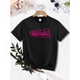 thumbnail image 2 of [Ropa informal] Camiseta blanca "Feliz Día de San Valentín" para mujer - Letras rosas, manga corta, cuello redondo, top informal de algodón, lavable a máquina, ideal para primavera/verano. Para adulto, 2 of 7