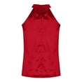 thumbnail image 5 of VNKIDY Womens Solid Color High Neck Halter Sleeveless Tank Top Loose Fit Casual Summer Top For Daily Party Wear Red L, 5 of 5