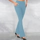 thumbnail image 1 of Karight Women's Fashion Casual Temperament Solid Color Knitted Pull Slim Flare Trousers, 1 of 6