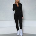 thumbnail image 2 of Pchee Bum - Mono de manga larga con cremallera para mujer, conjunto de yoga de una pieza con cremallera, ropa de entrenamiento para gimnasio, ropa deportiva de realce, 2 of 4