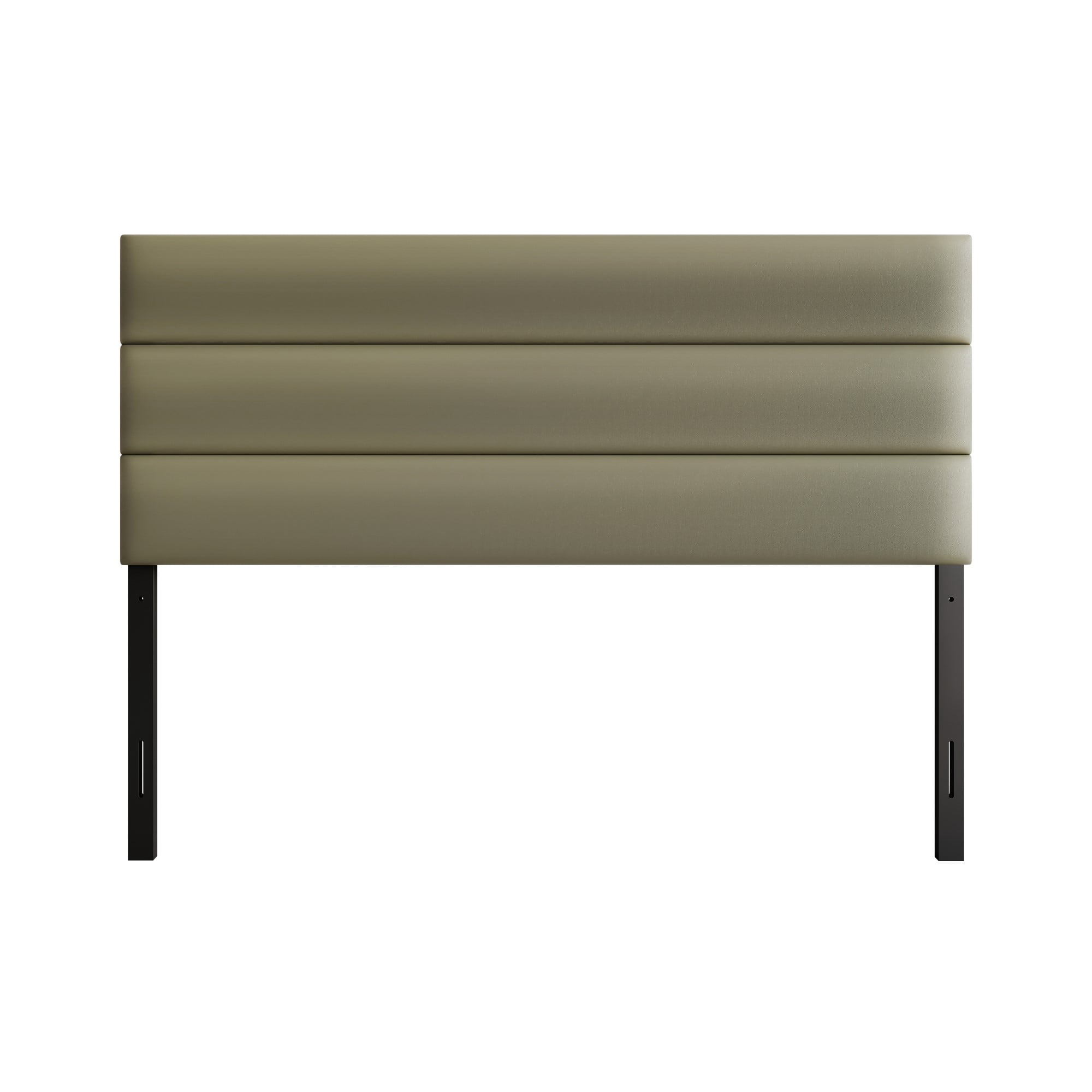 Home Design Scranton Twin Upholstered Headboard with Padded Surface and Soft Fabric, Silver, Easy Assembly