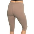 thumbnail image 3 of Stretch Is Comfort Women's Cotton Knee Length Leggings Mocha 2X, 3 of 6