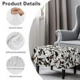 thumbnail image 6 of Xixirimido Brown Cowhide Cow Skin Pattern Ottoman Cover Stretch Rectangular Footstool Slipcover with Nonslip Elastic Base, Universal Fit for Storage Ottomans & Ottoman Footrests, Small, 6 of 7
