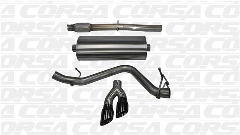 Corsa 14 GMC Sierra/Chevy Silv 1500 Crew Cab/Std. Bed 5.3L V8 Black Sport Single Side CB Exhaust Fits select: 2015,2018 CHEVROLET SILVERADO