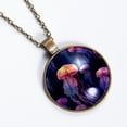 thumbnail image 2 of Colorful Jellyfish Necklace Personalized Custom Photo Round Pendant Adjustable Stainless Steel Necklaces with Gift Box for Men Women Mothers Valentine's Jewelry Gift, 2 of 6