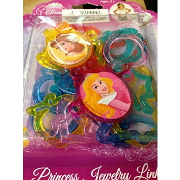 disney princess 24pc jewelry links (22 links and 2 charms) princess belle and princess aurora