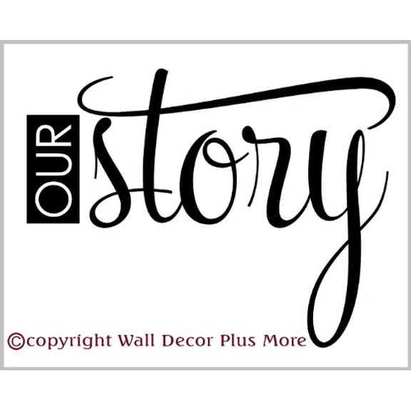 Family Saying Our Story Wall Vinyl Decals Sticker Quote Art, 23x17-Inch, Black