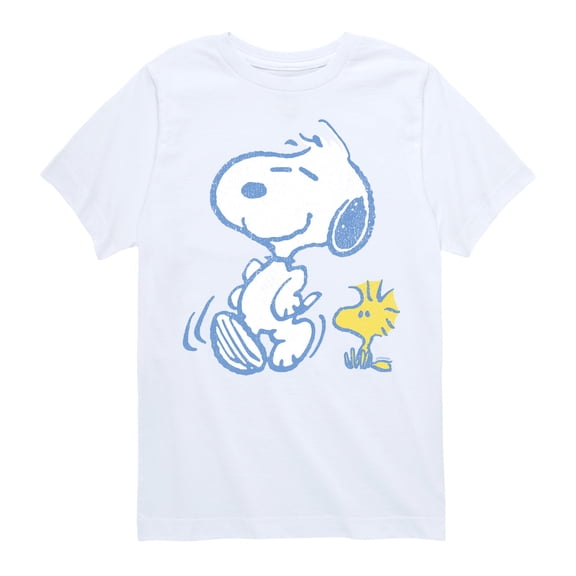 Peanuts - Snoopy and Woodstock Pastels - Youth Boys Short Sleeve Graphic T-Shirt