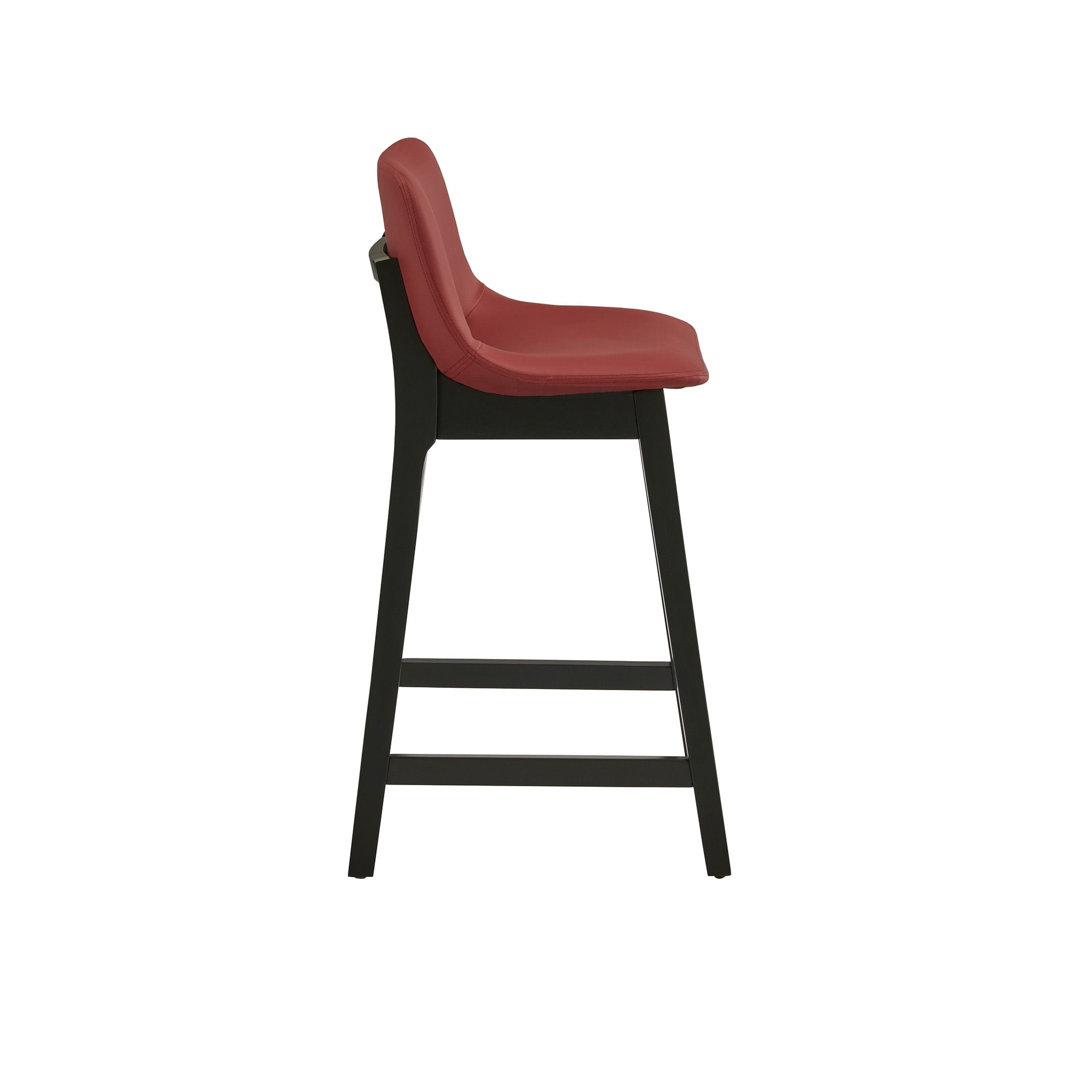Weston Home Egleston Square Vegan Leather Low Back Counter Height Chair, Red, Set of 2