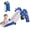 Blue, variant on Toddler Foldable Slide for Toddlers Kids Indoor Baby Plastic Play Slide with Basketball Hoop and Ball