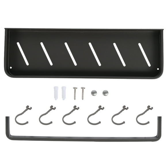 Estante de Ducha Sincero Montado en la Pared 40 cm con Toallero y 6 Ganchos