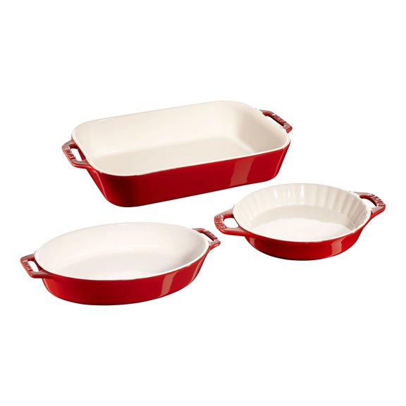 STAUB Céramique Ensemble de Plats à Gratin Assortis Cerise 3 Pcs