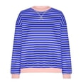 thumbnail image 3 of Womens Striped Oversized Long Sleeve Crew Neck Casual Shirts Basic Pullover Tops Sweatshirts 2026 Fall Clothes Going Out Top, 3 of 4