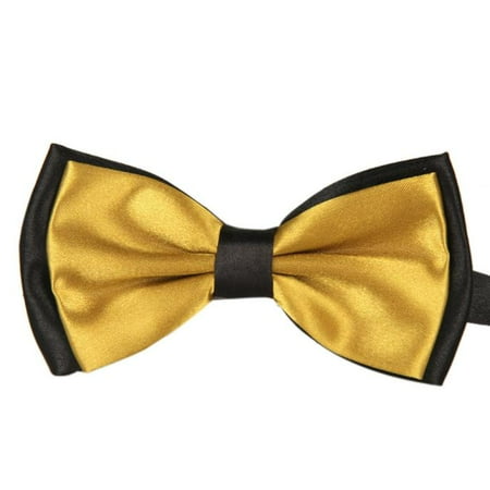 - Iuhan Men Satin Adjustable Bowtie Tuxedo Wedding Bow Tie Necktie Gold