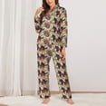thumbnail image 2 of Balery Fashion Hippie Girl Conjunto de Pijama con Estampado para Mujer, Conjunto de Dos Piezas con Manga Larga, Ropa de Dormir Suave con Bolsillos, Pijamas Cómodos-Large, 2 of 7