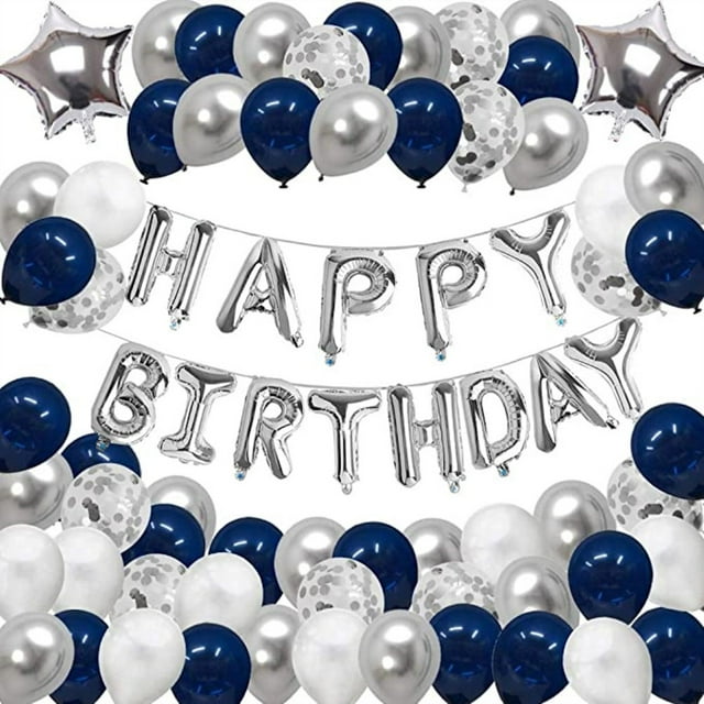 Kit de globos de cumpleaños, guirnalda en forma de arco, 69 unidades, con cinta y pajita