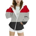 thumbnail image 2 of Spazoro Girls Swearshirts, Full Zip Striped Fall Winter Hooded Casual Cardigan Tops for Girls Red Size 4-5T, 2 of 4