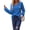 Blue, variant on Women'S Long Sleeve V Neck Lantern Blouse Dressy Casual Ribbed Knit Tunics Loose Fit Fall Shirts 2025 Wine Red XL