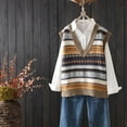 thumbnail image 2 of Christmas Sweaters for Women Loose Fit College Style Embroidered Jacquard Knit Sweater Vest Elegant Sleeveless Pullover Top For Casual Wear Christmas Sweaters, 2 of 5