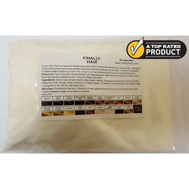 Refill Bag - Hair Building Fiber by Finally Hair in Pure White - 25 Gram Refill Bag of Thickener Filler Fibers To Hide Hair Loss Refill Bag - Hair Building Fiber by Finally Hair in Pure White - 25 Gram Refill Bag of Thickener Filler Fibers To Hide Hair Loss
