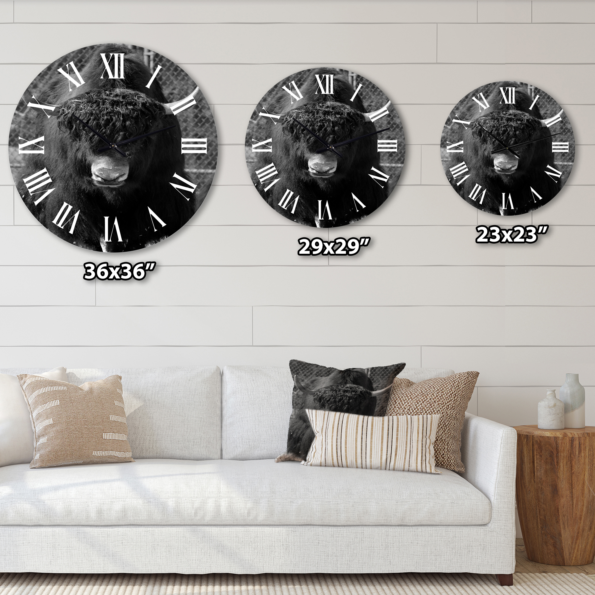 Designart 1 in Farmhouse Wall Clock