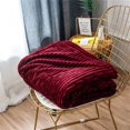 thumbnail image 2 of Flannel Blanket, 39 x 47 Inch Small Soft Warm Fleece Throw for Kids Toddlers Pets Sofa Nap and Nursery Room Decoration, Wine, 2 of 4