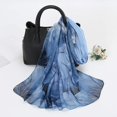 thumbnail image 4 of Fnhpitd Lightweight Scarf Fashion Scarves Elegant Floral Pattern Sheer Scarfs Sunscreen Shawls Wraps Dark Blue One Size, 4 of 4