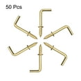 thumbnail image 2 of Uxcell 1" Screw Eye Hooks Self Tapping Screw-in Hanger Hooks Carbon Steel Golden 50 pcs, 2 of 5