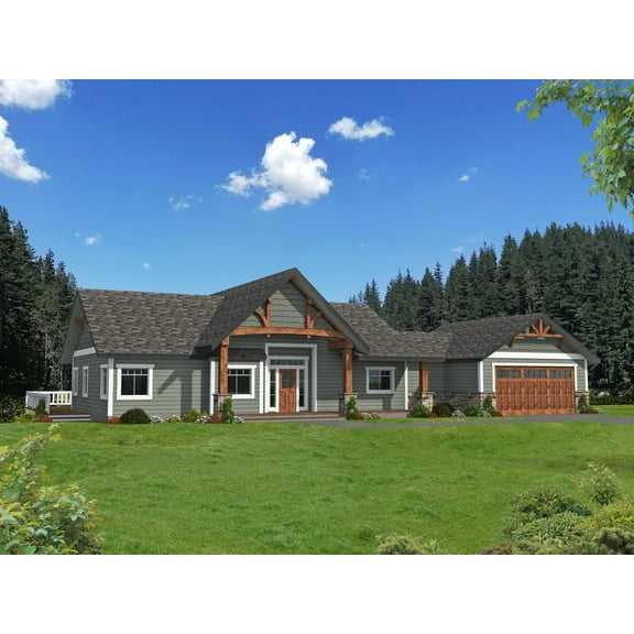 001-3739: Mountain Northwest 3 Bed, 4 Bath Luxury Home Plan, 3443 Sq Ft: Full Blueprints with License to Build by Home Plan Marketplace - Lesuto