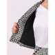 thumbnail image 5 of Conjuntos de chaqueta corta de frente abierto y falda de tweed a cuadros INSPIRE CHIC para mujer en negro, 5 of 6