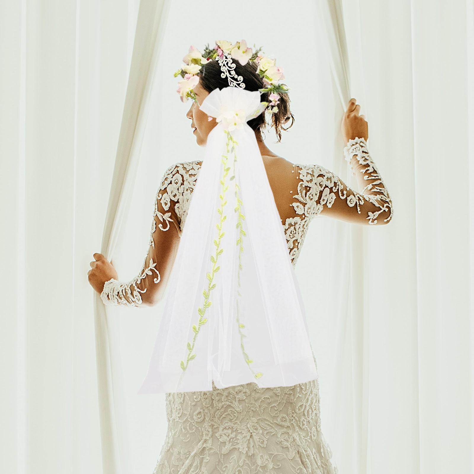 Floral Garland Veil Wedding Bridal Veil