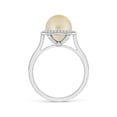 thumbnail image 2 of ANGARA Golden South Sea Cultured Pearl Halo Ring with Milgrain in 14K White Gold for Women | June Birthstone, Birthday, Anniversary, Jewelry Gift for Women | Pearl Ring, 2 of 8