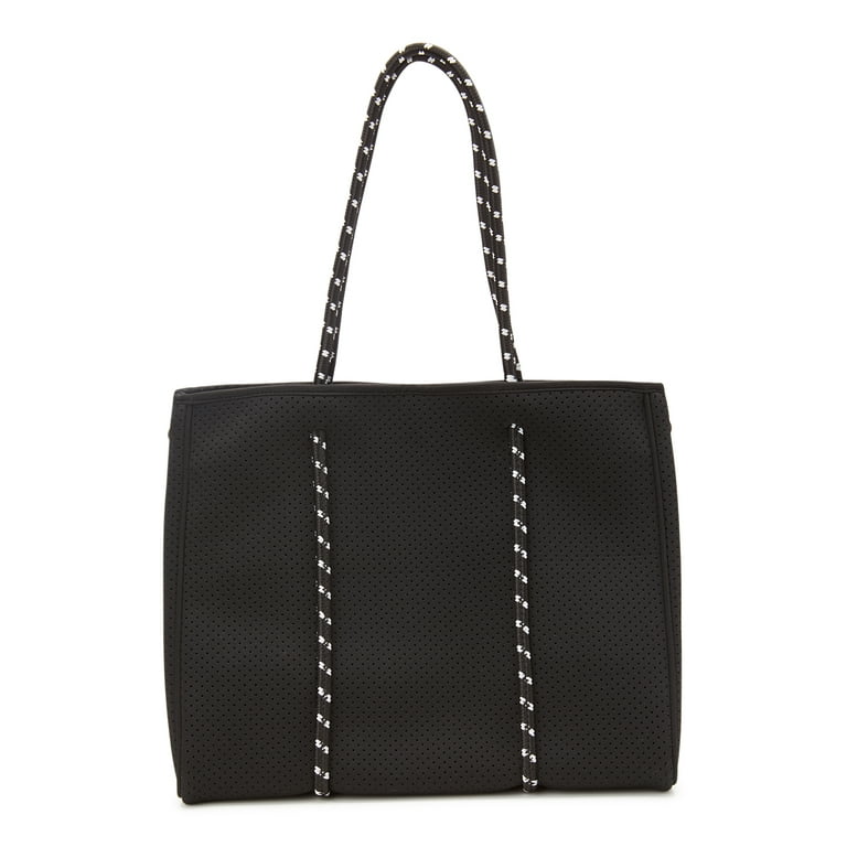 Zip tote bag shop with studded sides