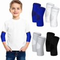 thumbnail image 1 of wonima44 Lenwen 4 Pairs Kids Elbow Brace Compression Arm Elbow Sleeve Knit Guard Gym Protectors for Boys Teen Children Girls Basketball Volleyball Tennis Cycling (5-10 Years,Black, White, Blue, Gray), 1 of 1